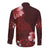 Hawaii Hibiscus With Oxblood Polynesian Pattern Long Sleeve Button Shirt