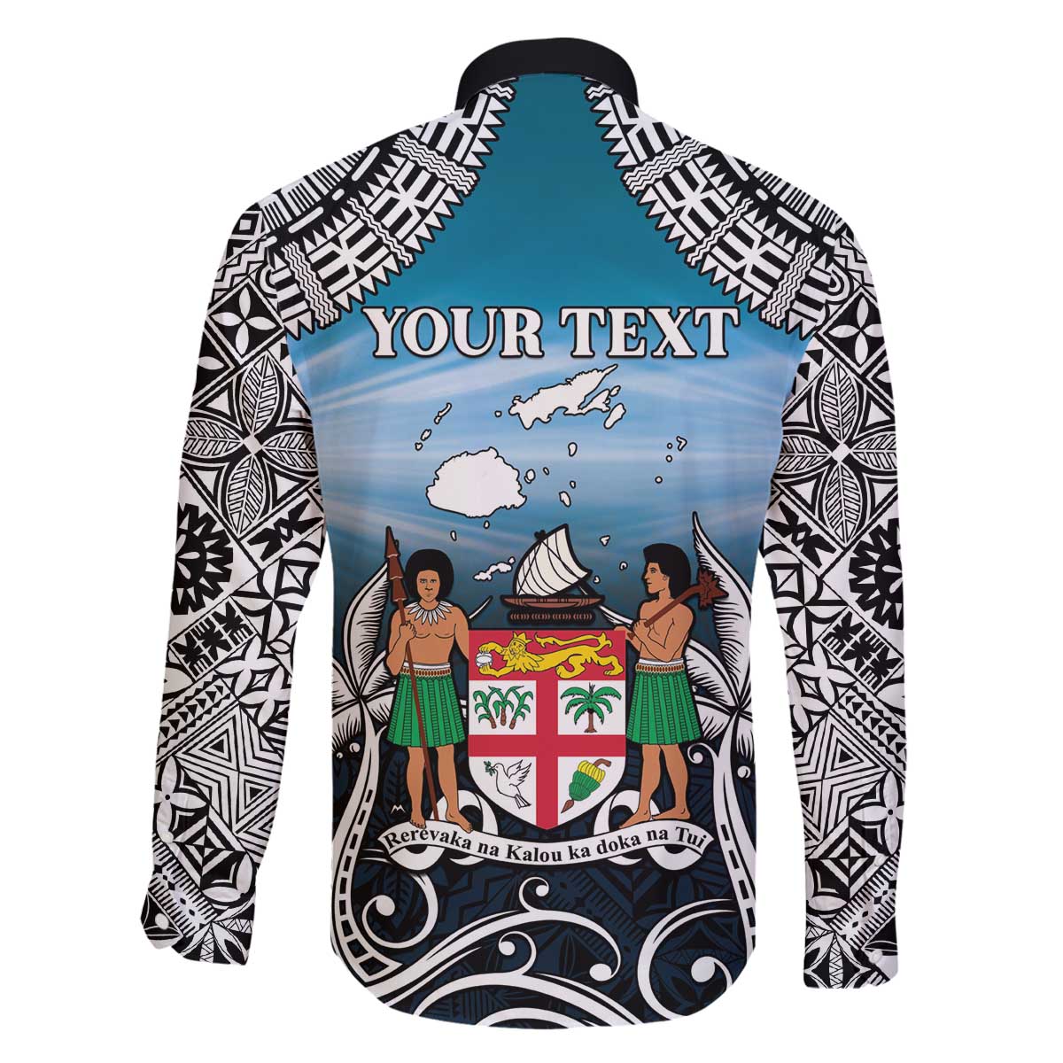 Personalised Happy 54th Fiji Day Family Matching Off Shoulder Short Dress and Hawaiian Shirt Forever Fiji With Tapa Tribal Pattern LT05 - Polynesian Pride