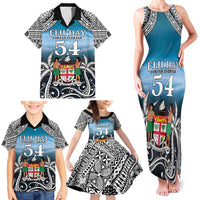 Personalised Happy 54th Fiji Day Family Matching Tank Maxi Dress and Hawaiian Shirt Forever Fiji With Tapa Tribal Pattern LT05 - Polynesian Pride