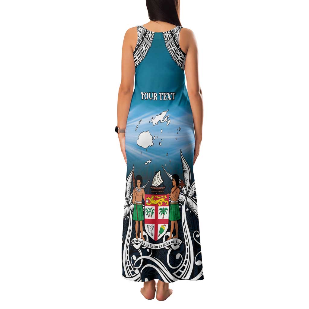 Personalised Happy 54th Fiji Day Family Matching Tank Maxi Dress and Hawaiian Shirt Forever Fiji With Tapa Tribal Pattern LT05 - Polynesian Pride
