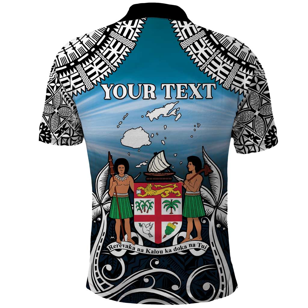 Personalised Happy 50th Fiji Day Polo Shirt Forever Fiji With Tapa Tribal Pattern