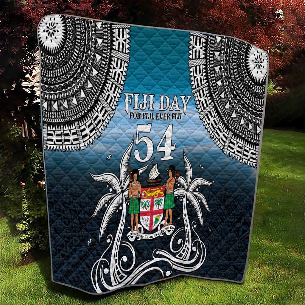 Happy 54th Fiji Day Quilt Forever Fiji With Tapa Tribal Pattern
