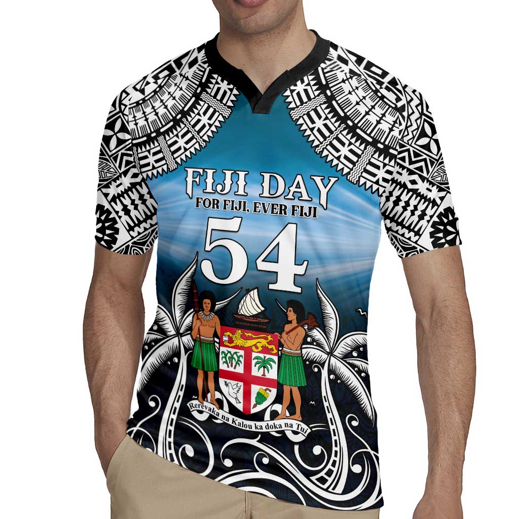Personalised Happy 50th Fiji Day Rugby Jersey Forever Fiji With Tapa Tribal Pattern