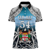Personalised Happy 50th Fiji Day Women Polo Shirt Forever Fiji With Tapa Tribal Pattern