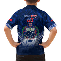Custom Samoa Rugby Family Matching Puletasi Dress and Hawaiian Shirt World Cup 2023 Coat Of Arms With Polynesian Pattern LT05 - Polynesian Pride