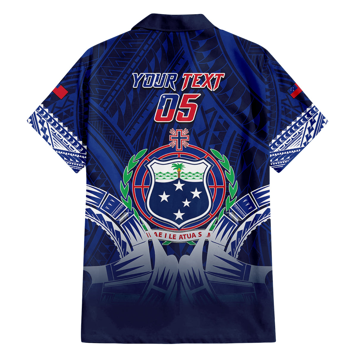 Custom Samoa Rugby Family Matching Short Sleeve Bodycon Dress and Hawaiian Shirt World Cup 2023 Coat Of Arms With Polynesian Pattern LT05 - Polynesian Pride