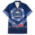 Custom Samoa Rugby Family Matching Summer Maxi Dress and Hawaiian Shirt World Cup 2023 Coat Of Arms With Polynesian Pattern LT05 Dad's Shirt - Short Sleeve Blue - Polynesian Pride