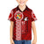 Tonga Rugby Family Matching Off Shoulder Maxi Dress and Hawaiian Shirt World Cup 2023 Coat Of Arms Ngatu Pattern LT05 Son's Shirt Red - Polynesian Pride