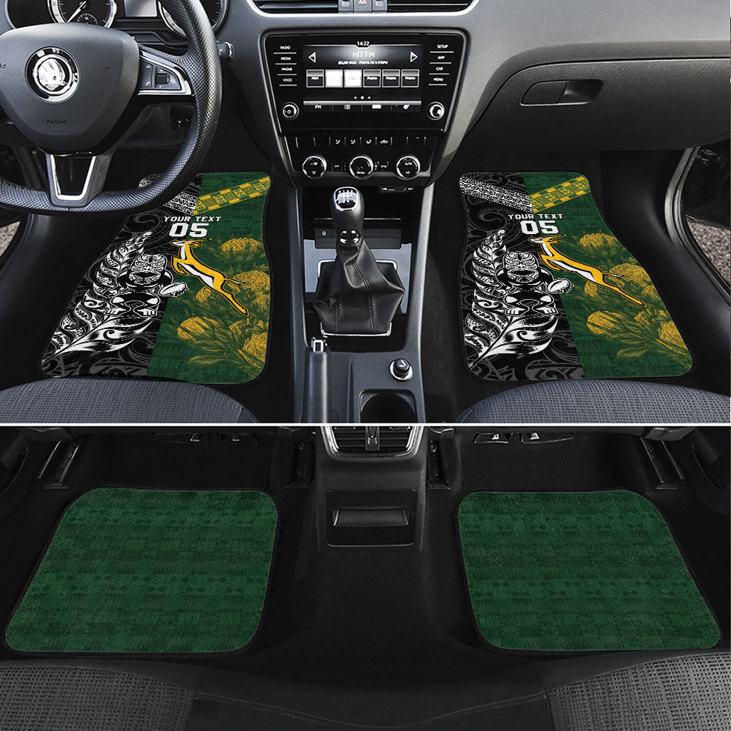 Rugby New Zealand South Africa Car Mats Maori Tiki Springboks Together