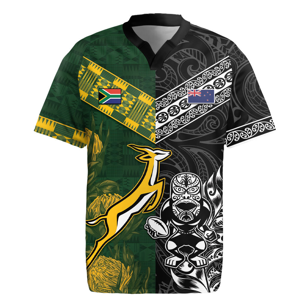 Rugby New Zealand South Africa Rugby Jersey Maori Tiki Springboks Together