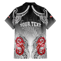 Personalised New Zealand Waitangi Day Family Matching Off Shoulder Long Sleeve Dress and Hawaiian Shirt Aotearoa Te Ra O Waitangi Manaia Maori Pattern LT05 - Polynesian Pride