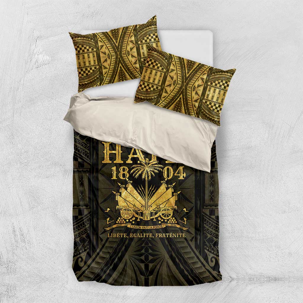 Haiti 1804 Bedding Set Polynesian Gold Neg Maron
