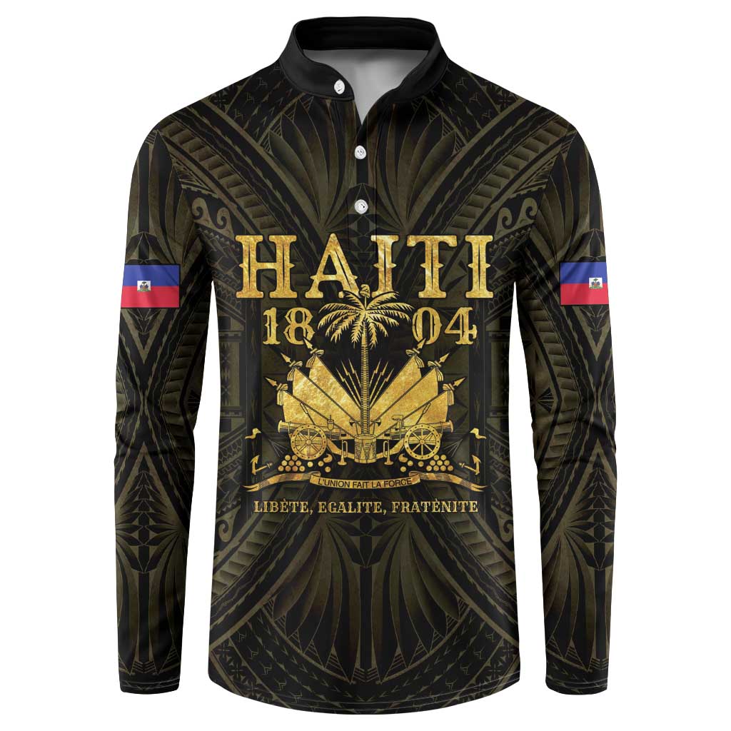 Haiti 1804 Button Sweatshirt Polynesian Gold Neg Maron