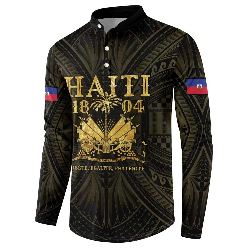 Haiti 1804 Button Sweatshirt Polynesian Gold Neg Maron