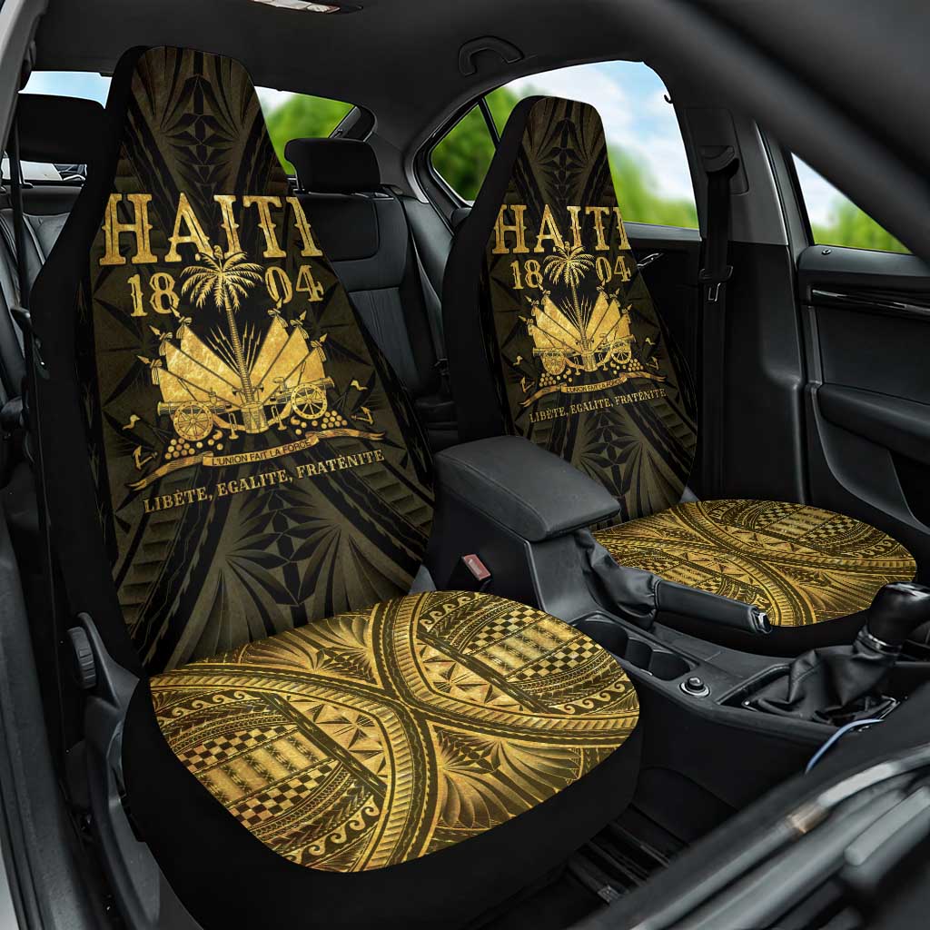 Haiti 1804 Car Seat Cover Polynesian Gold Neg Maron LT05 One Size Gold - Polynesian Pride
