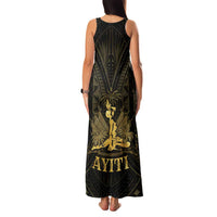 Haiti 1804 Family Matching Tank Maxi Dress and Hawaiian Shirt Polynesian Gold Neg Maron LT05 - Polynesian Pride