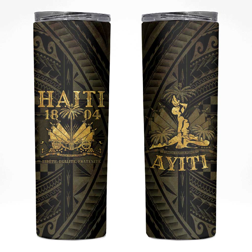 Haiti 1804 Skinny Tumbler Polynesian Gold Neg Maron LT05 Gold - Polynesian Pride