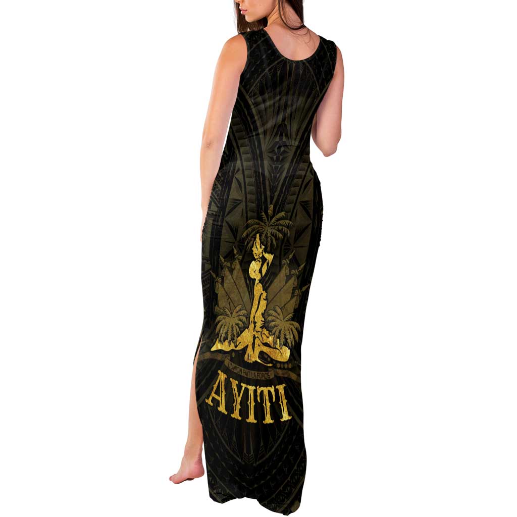 Haiti 1804 Tank Maxi Dress Polynesian Gold Neg Maron
