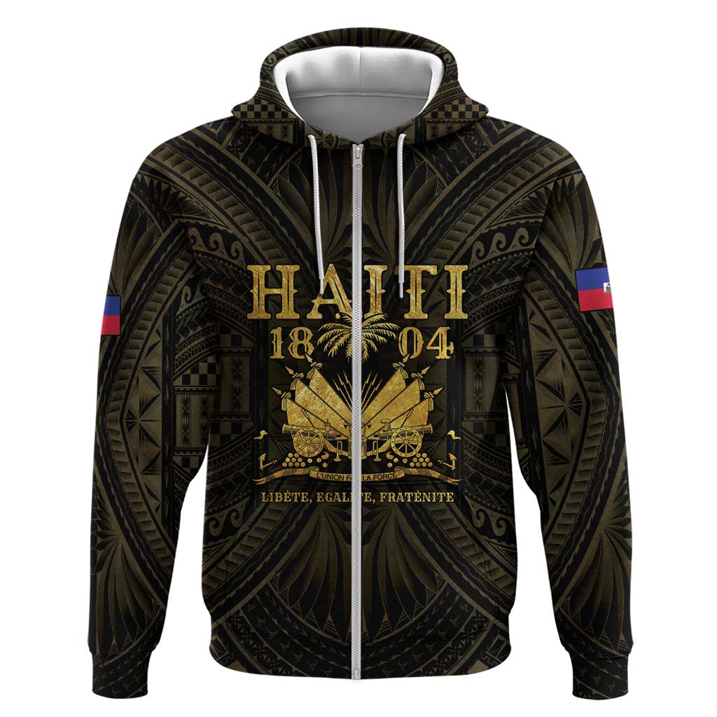 Haiti 1804 Zip Hoodie Polynesian Gold Neg Maron LT05 Zip Hoodie Gold - Polynesian Pride