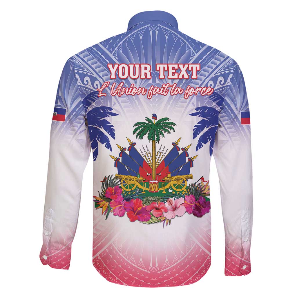 Personalised Haiti Independence Day Family Matching Long Sleeve Bodycon Dress and Hawaiian Shirt Neg Maron Polynesian Style LT05 - Polynesian Pride