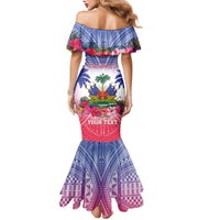 Personalised Haiti Independence Day Family Matching Mermaid Dress and Hawaiian Shirt Neg Maron Polynesian Style LT05 - Polynesian Pride
