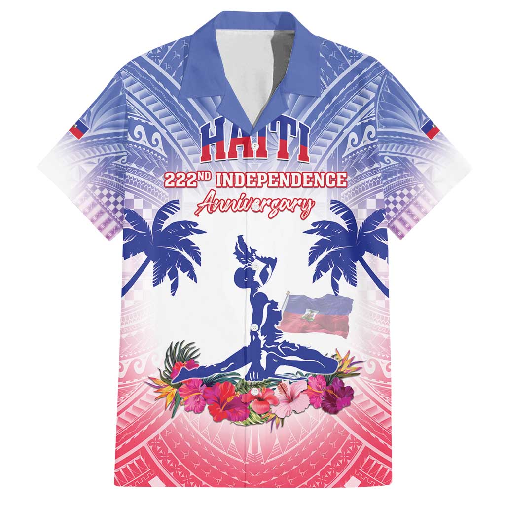 Personalised Haiti Independence Day Family Matching Off Shoulder Maxi Dress and Hawaiian Shirt Neg Maron Polynesian Style LT05 - Polynesian Pride