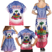Personalised Haiti Independence Day Family Matching Summer Maxi Dress and Hawaiian Shirt Neg Maron Polynesian Style LT05 - Polynesian Pride