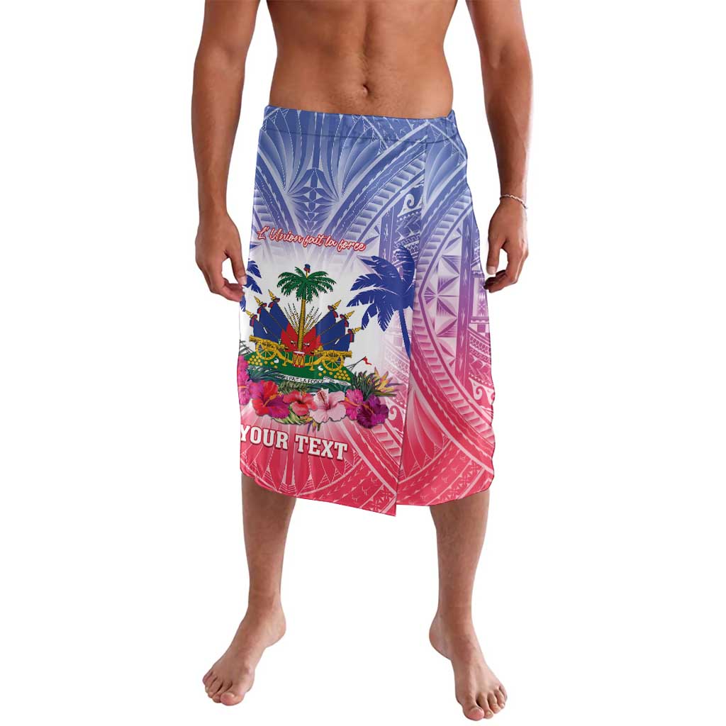 Personalised Haiti Independence Day Lavalava Neg Maron Polynesian Style LT05