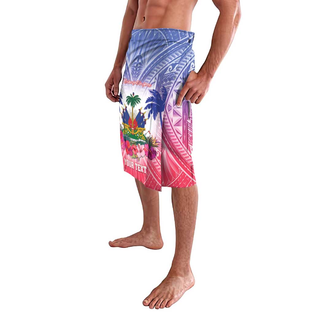 Personalised Haiti Independence Day Lavalava Neg Maron Polynesian Style LT05