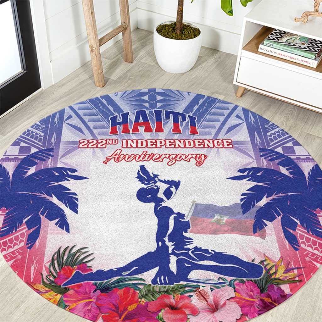 Haiti Independence Day Round Carpet Neg Maron Polynesian Style LT05 Blue - Polynesian Pride