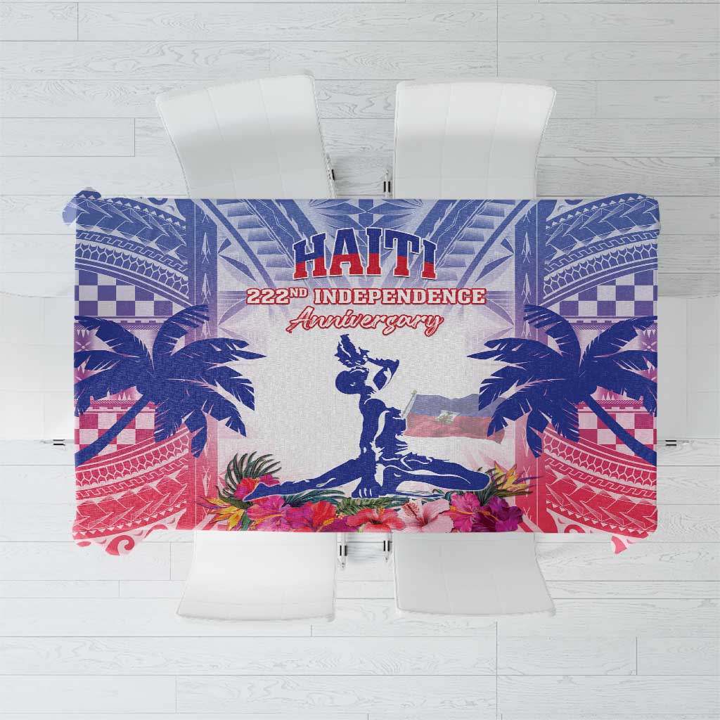 Haiti Independence Day Tablecloth Neg Maron Polynesian Style LT05 Blue - Polynesian Pride