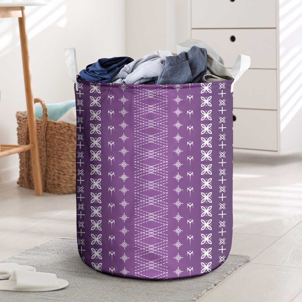 Purple Samoa Malu Tattoo Inspired Laundry Basket - Polynesian Pride