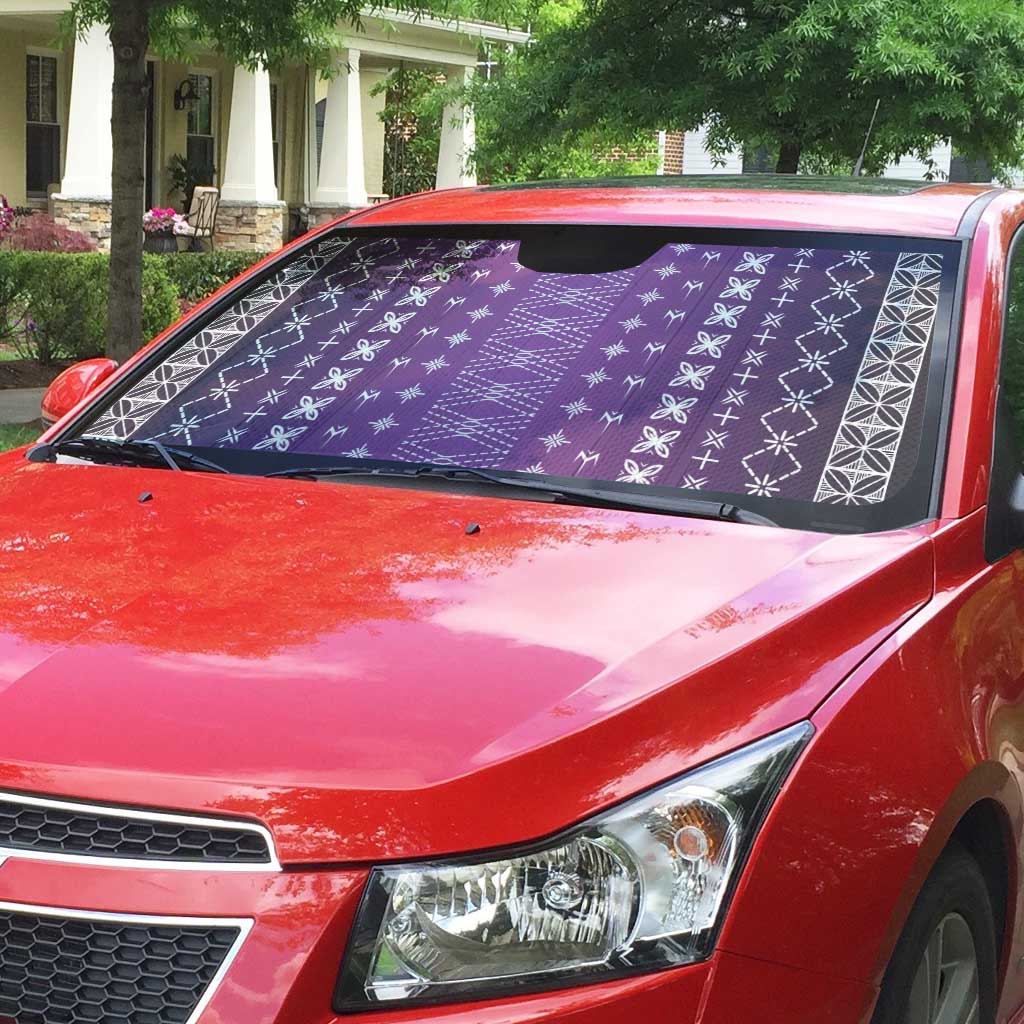 Purple Samoa Malu Tattoo Inspired Auto Sun Shade - Polynesian Pride