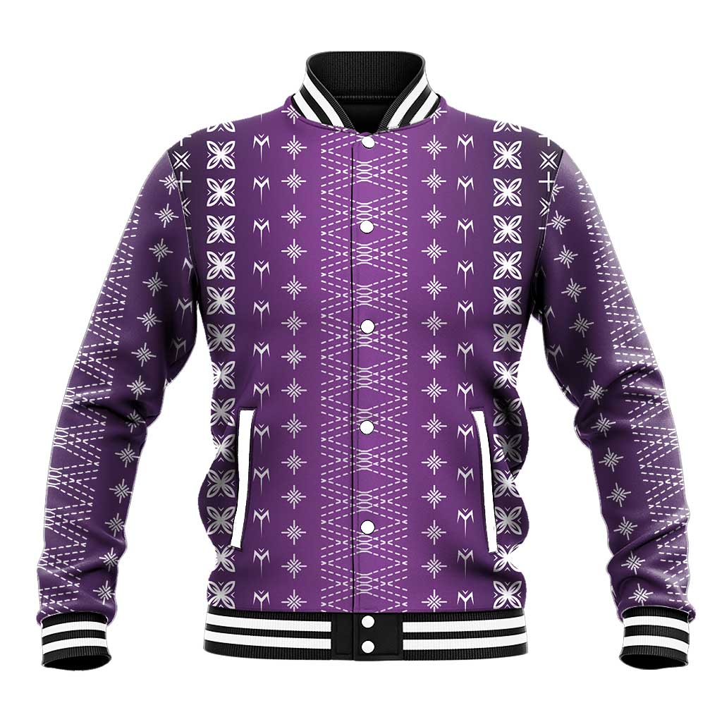 Purple Samoa Malu Tattoo Inspired Baseball Jacket - Polynesian Pride