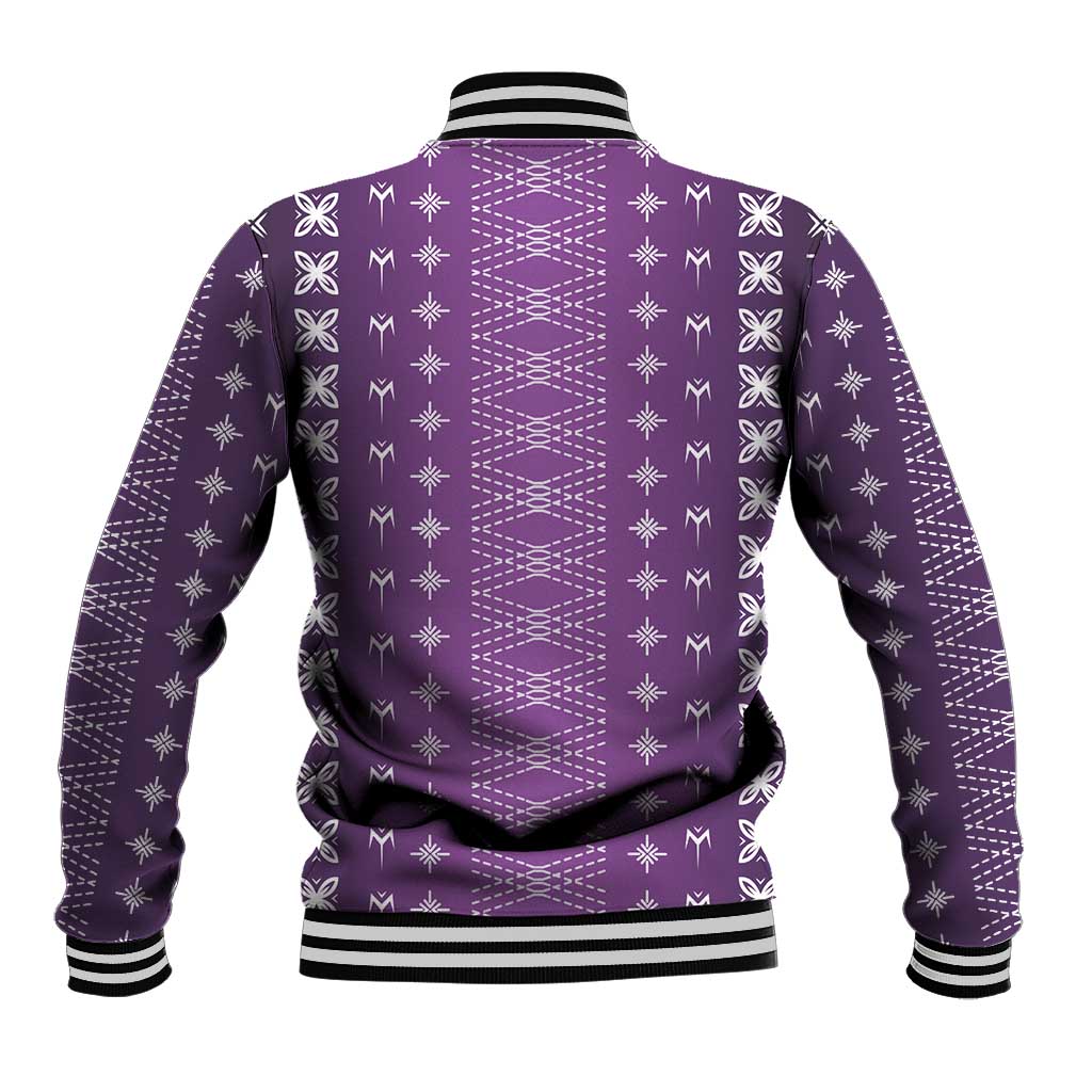 Purple Samoa Malu Tattoo Inspired Baseball Jacket - Polynesian Pride