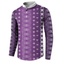 Purple Samoa Malu Tattoo Inspired Button Sweatshirt - Polynesian Pride