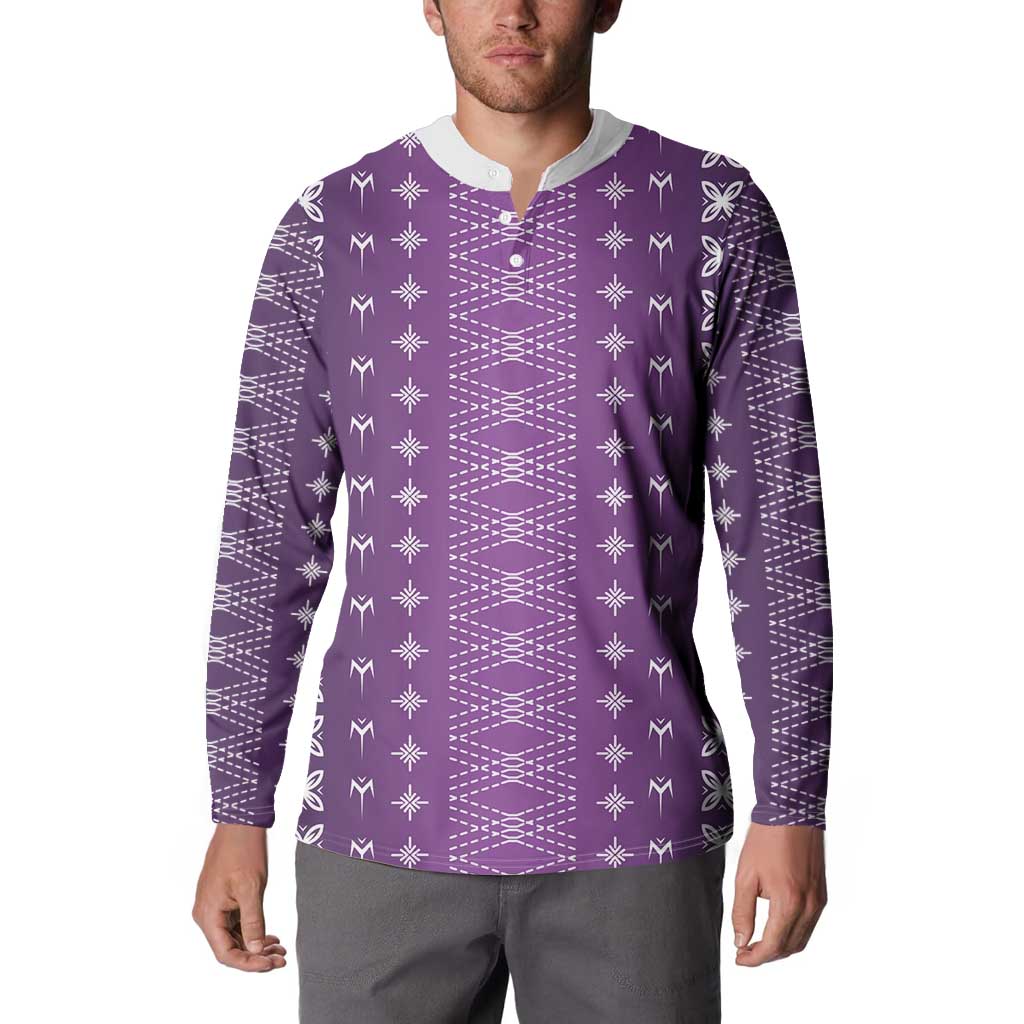 Purple Samoa Malu Tattoo Inspired Button Sweatshirt - Polynesian Pride