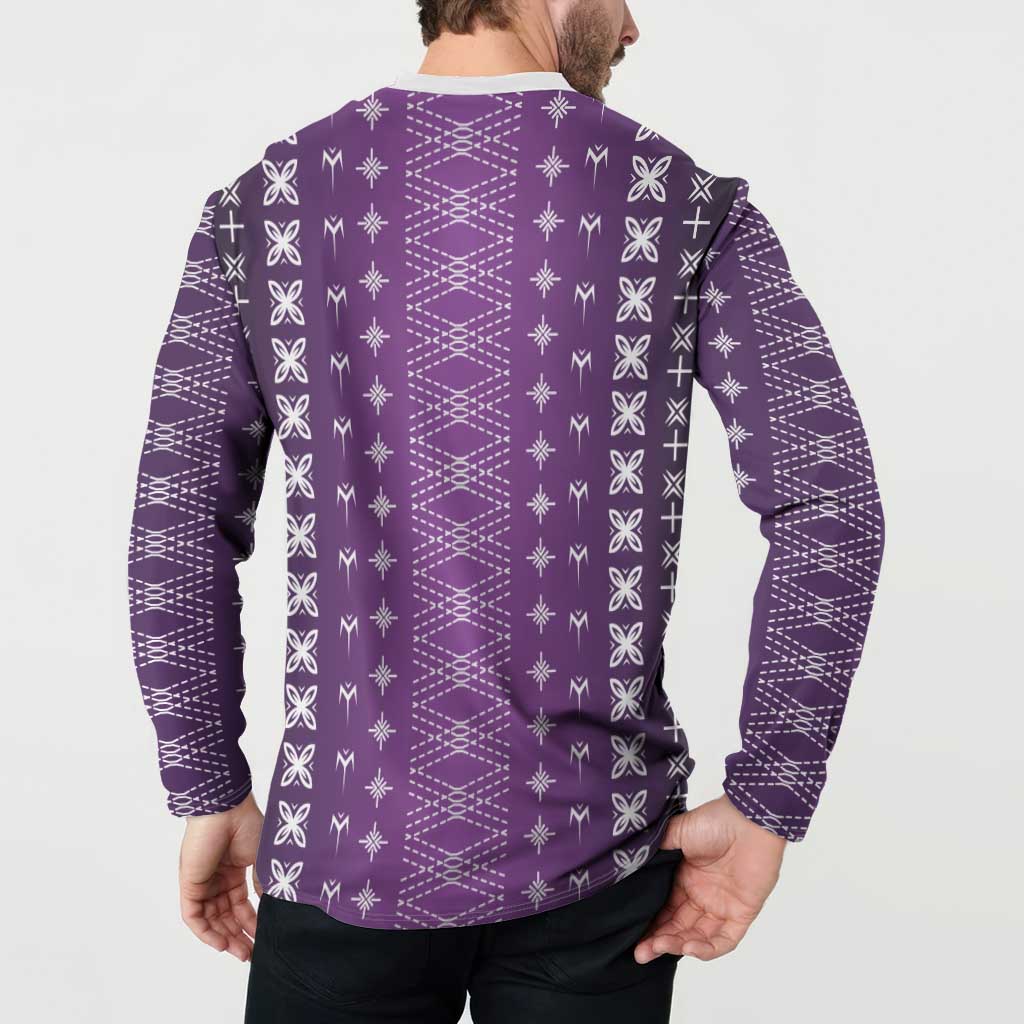 Purple Samoa Malu Tattoo Inspired Button Sweatshirt - Polynesian Pride