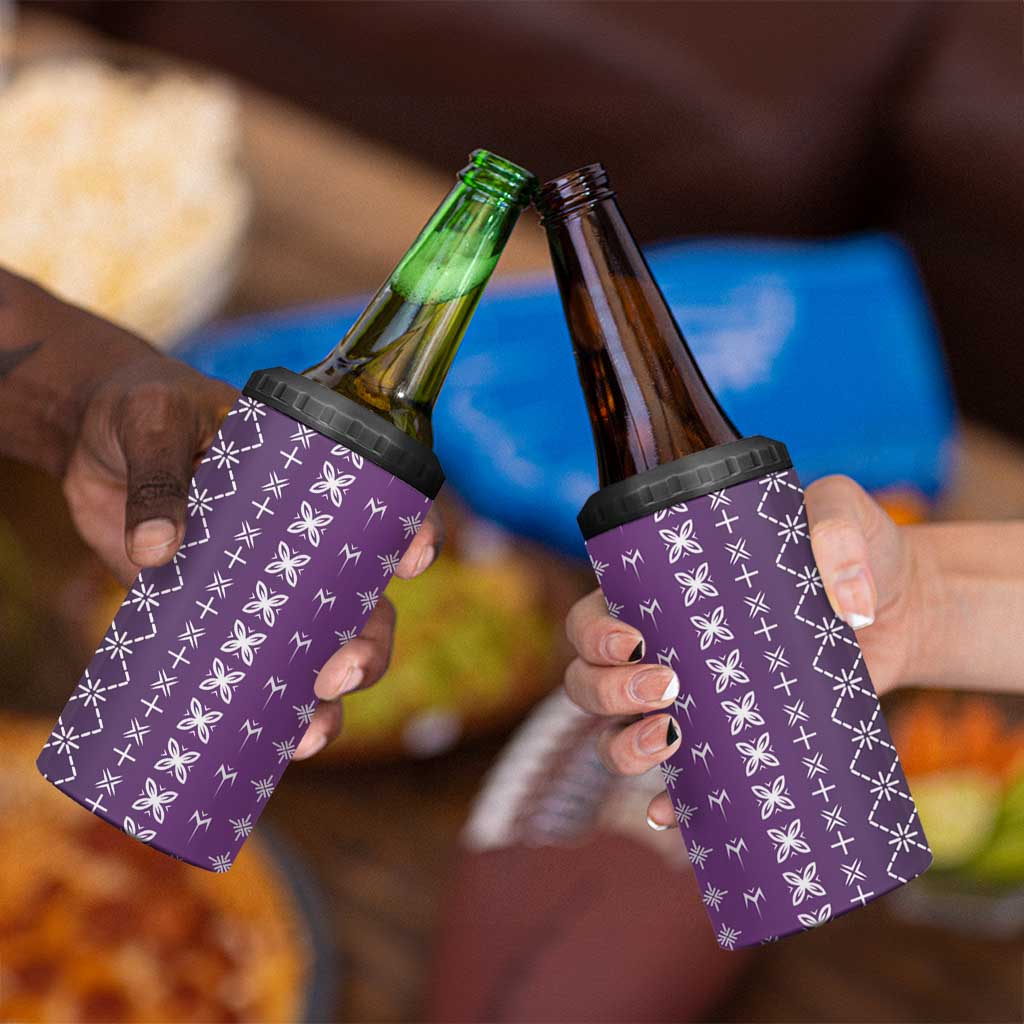 Purple Samoa Malu Tattoo Inspired 4 in 1 Can Cooler Tumbler - Polynesian Pride