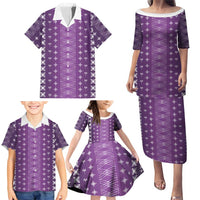 Purple Samoa Malu Tattoo Inspired Family Matching Puletasi and Hawaiian Shirt - Polynesian Pride