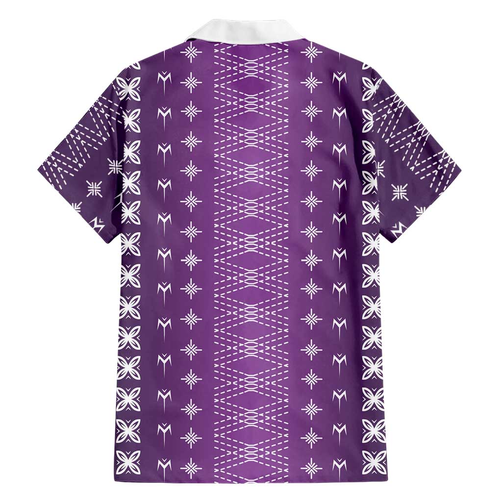 Purple Samoa Malu Tattoo Inspired Family Matching Short Sleeve Bodycon Dress and Hawaiian Shirt - Polynesian Pride