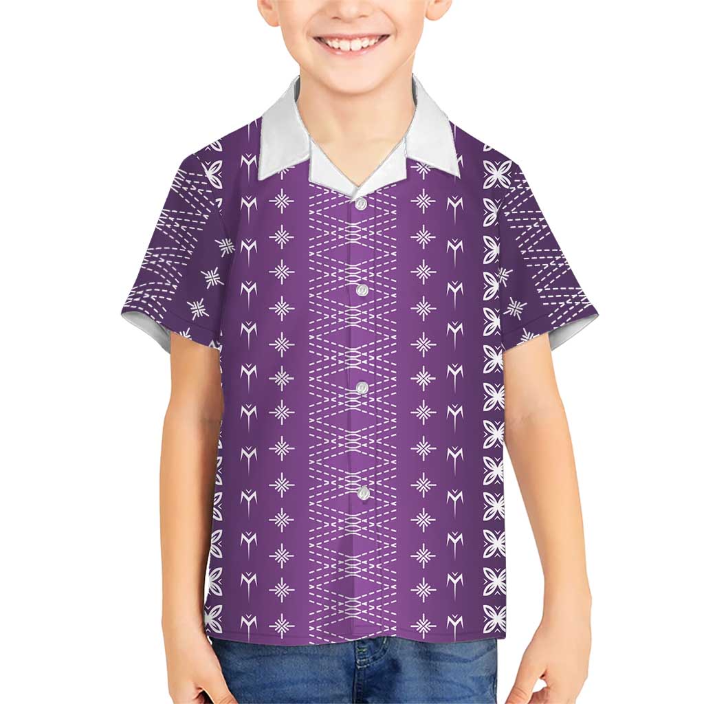 Purple Samoa Malu Tattoo Inspired Family Matching Summer Maxi Dress and Hawaiian Shirt - Polynesian Pride