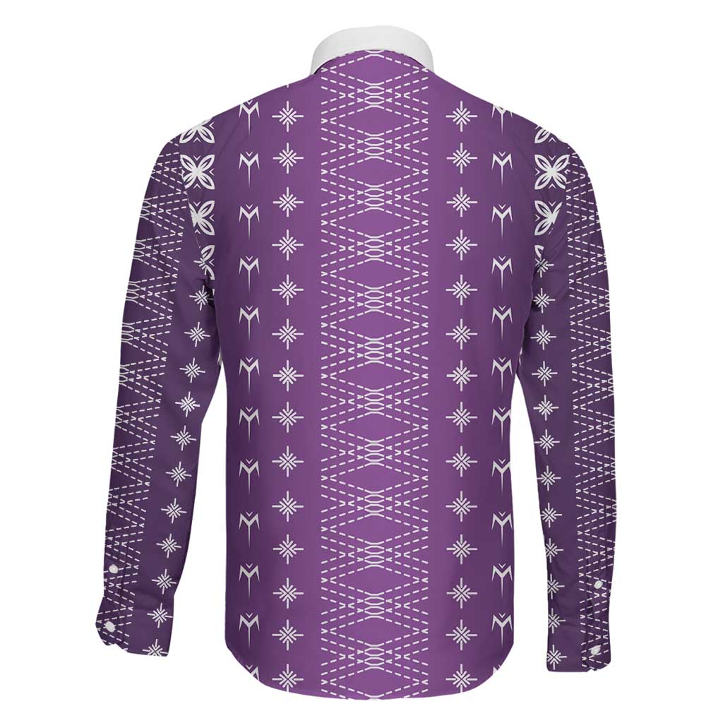 Purple Samoa Malu Tattoo Inspired Family Matching Tank Maxi Dress and Hawaiian Shirt - Polynesian Pride