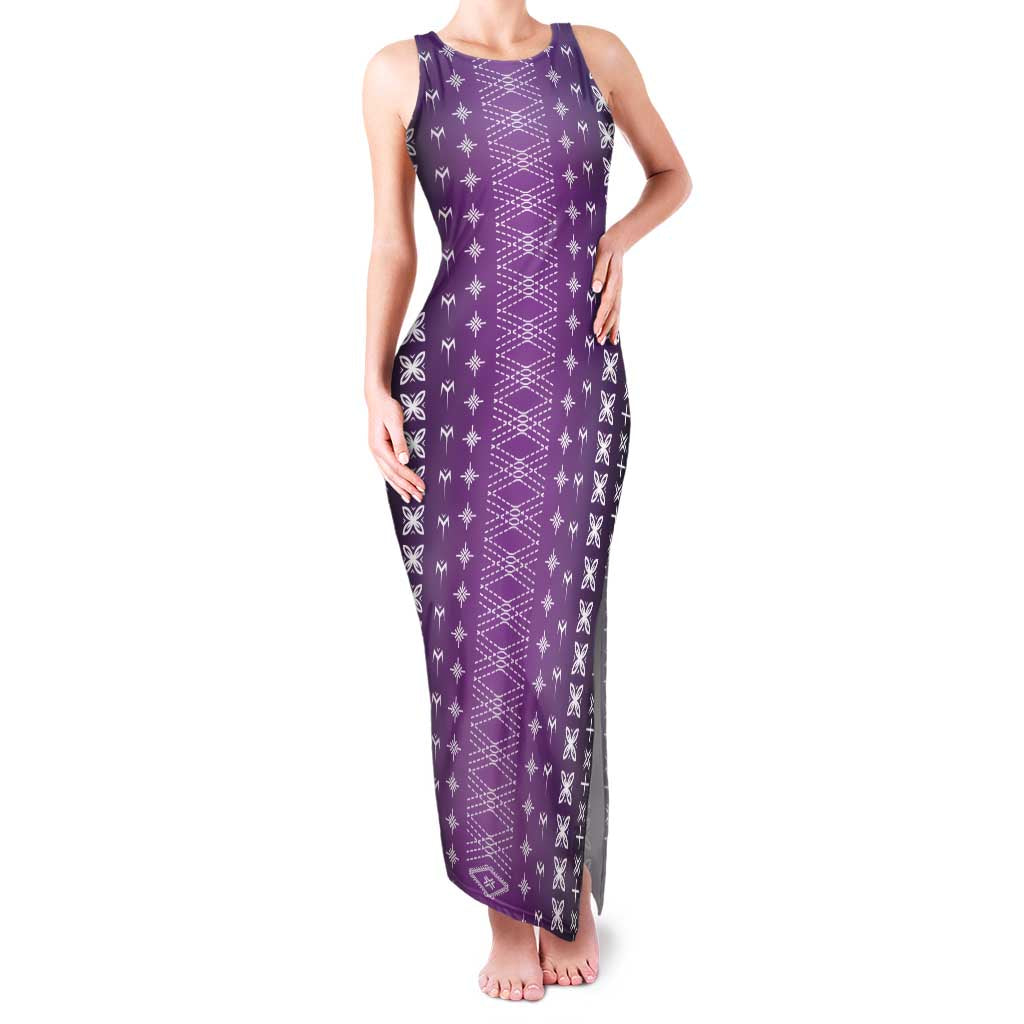 Purple Samoa Malu Tattoo Inspired Family Matching Tank Maxi Dress and Hawaiian Shirt - Polynesian Pride
