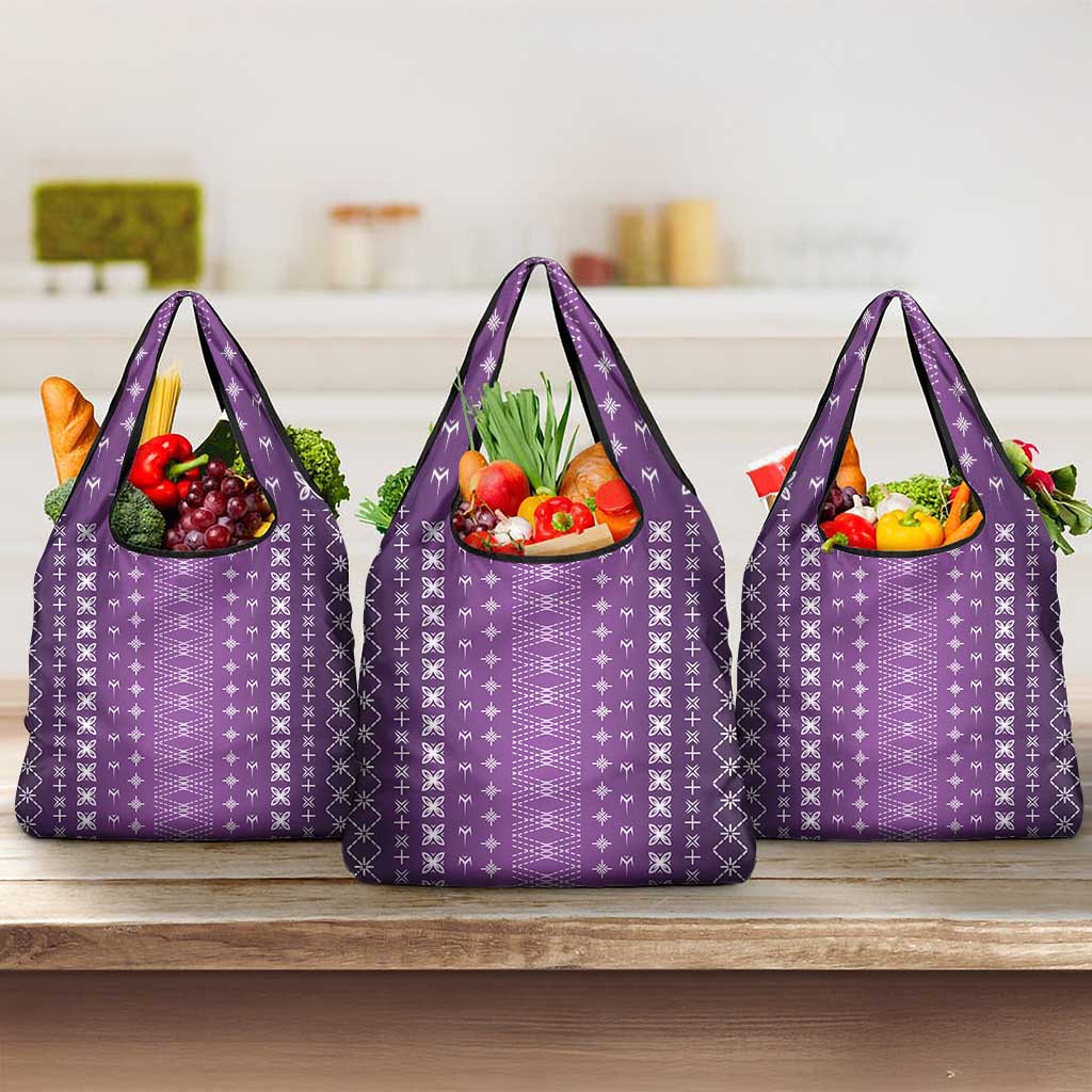 Purple Samoa Malu Tattoo Inspired Grocery Bag - Polynesian Pride