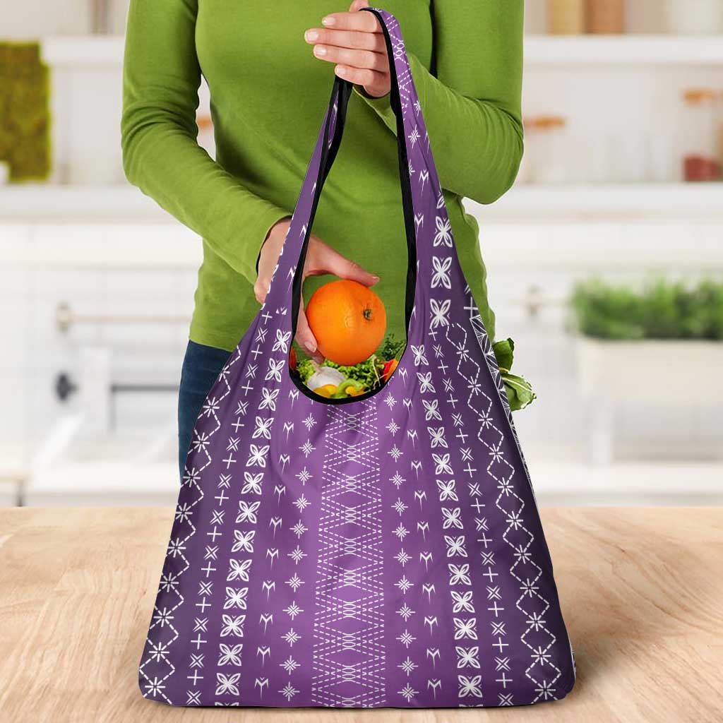 Purple Samoa Malu Tattoo Inspired Grocery Bag - Polynesian Pride