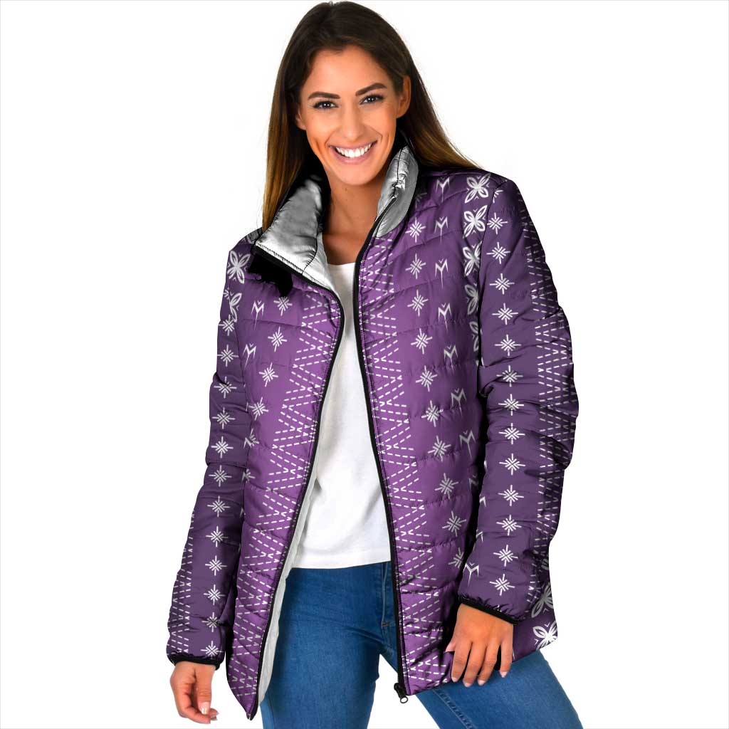 Purple Samoa Malu Tattoo Inspired Padded Jacket - Polynesian Pride