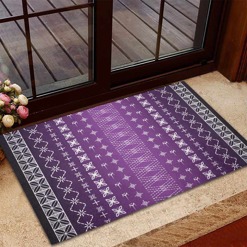 Purple Samoa Malu Tattoo Inspired Rubber Doormat - Polynesian Pride