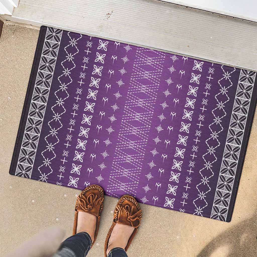 Purple Samoa Malu Tattoo Inspired Rubber Doormat - Polynesian Pride