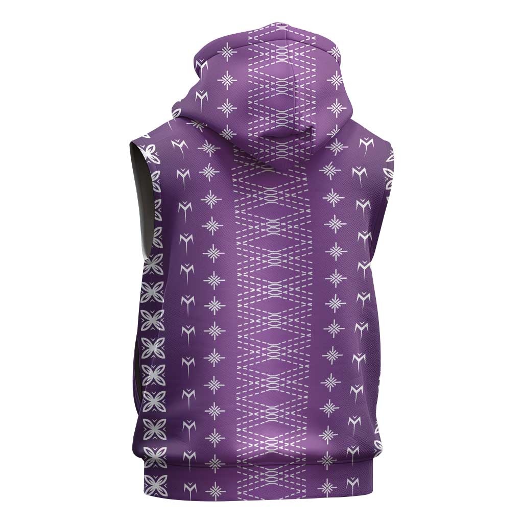 Purple Samoa Malu Tattoo Inspired Sleeveless Hoodie - Polynesian Pride